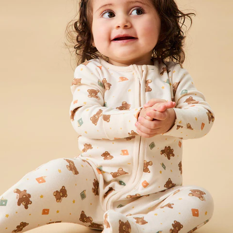 Teddy Bear Clever Zip Sleepsuit