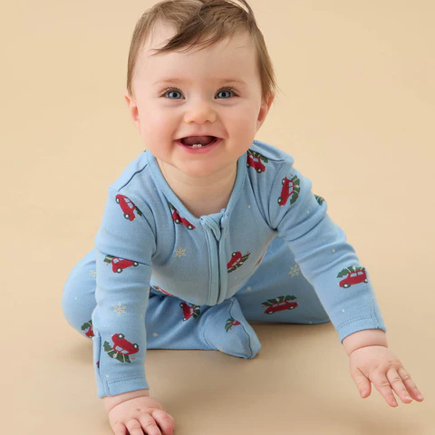 Christmas Car Clever Zip Sleepsuit